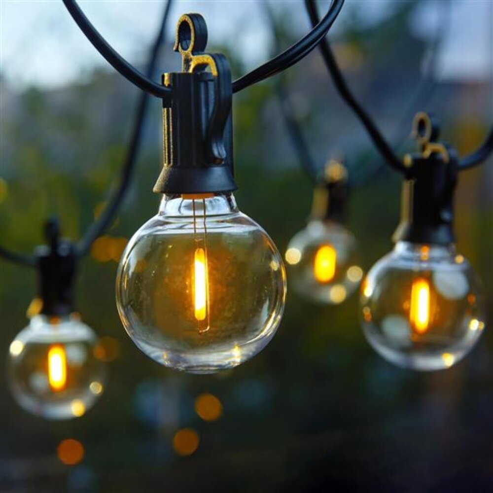 Brightown Outdoor String Lights, 50 Ft LED Patio Lights w/ 25 Shatterproof Bulbs